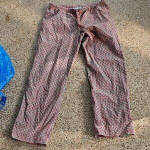 Vineyard Vines Red Green Whale Logo Patterned Elastic Waist Men's Pajama Pants M